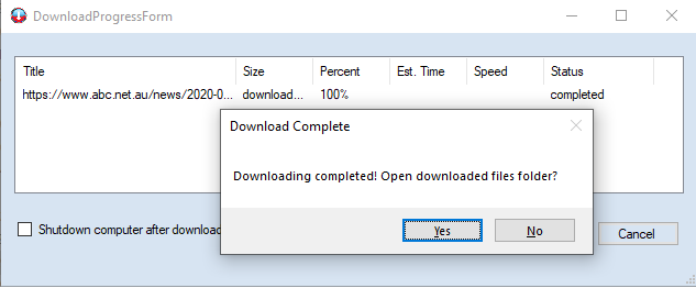 ABC News video download completed
