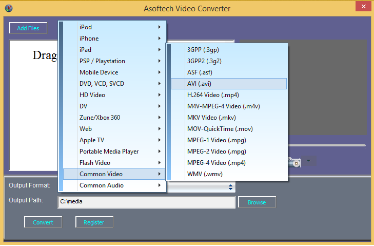 convert video to avi