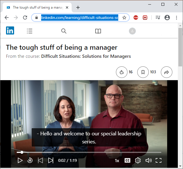 LinkedIn video address