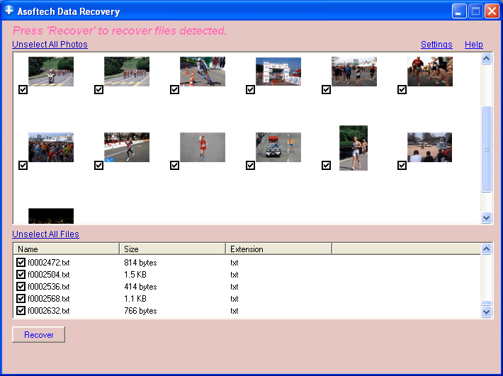 Screenshot of Asoftech Data Recovery