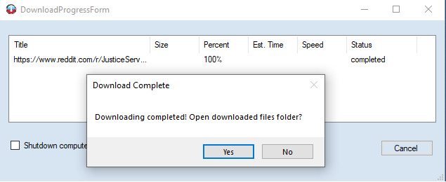 Reddit video downloading progress