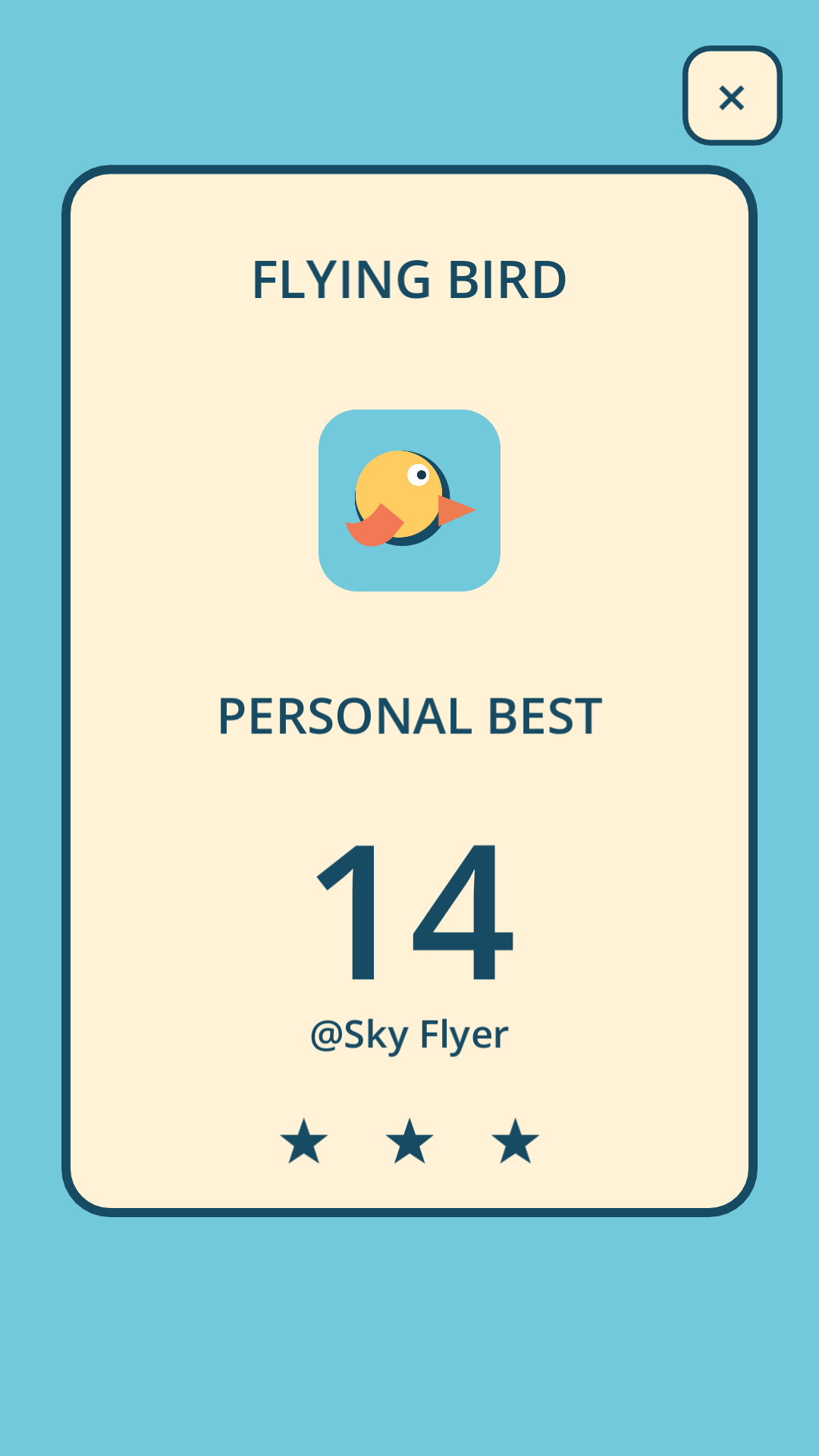 Flying Bird best-score screen